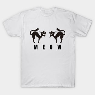 Mysterious Meow - Twin Black Cats T-Shirt